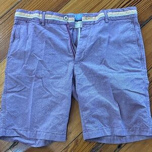 Casual Men's Purple Flat Front Shorts